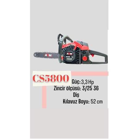 ABM CS5800 3,2 Hp 45cm 3/25 36 Diş Benzinli Zincirli Testere